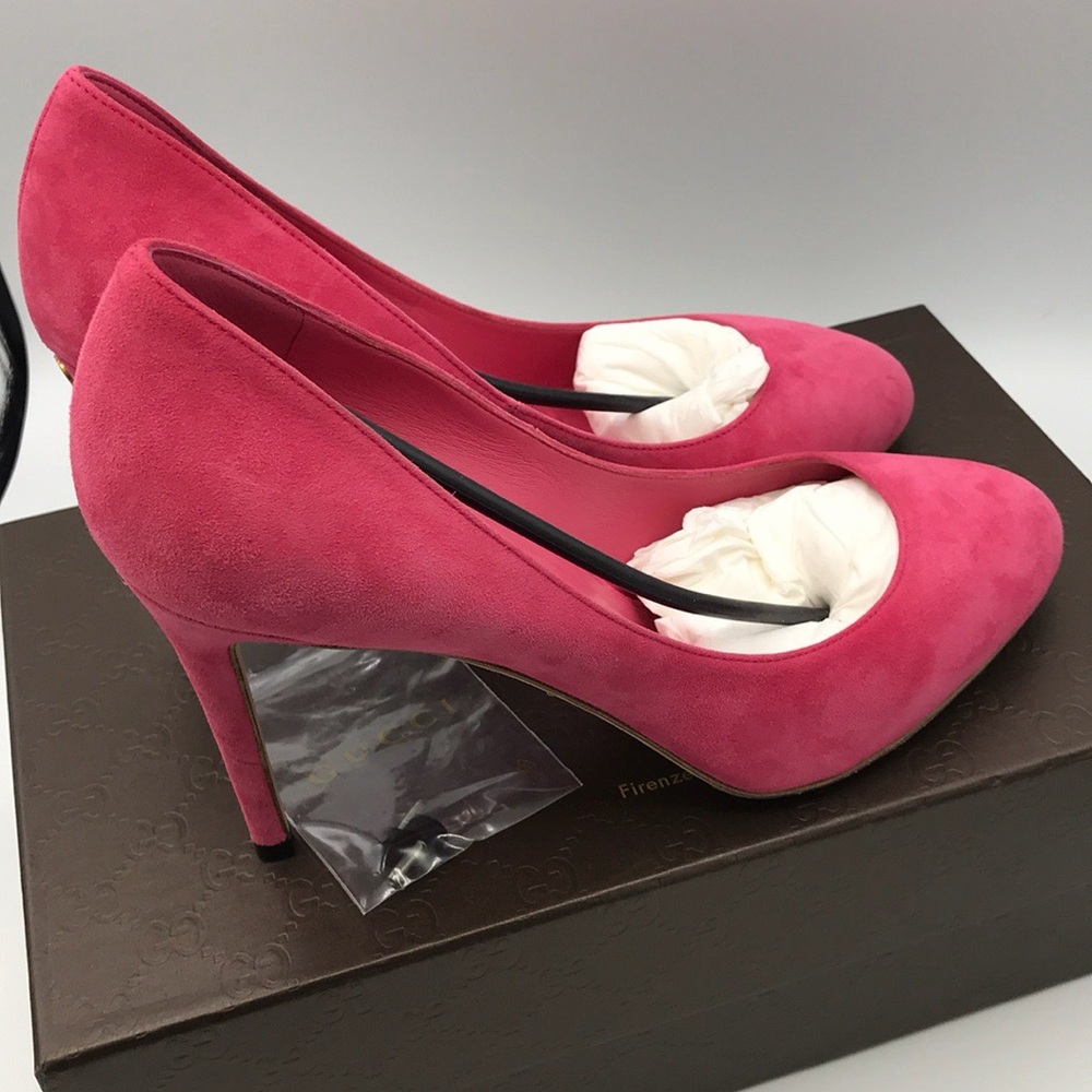 Gucci Hot Pink Suede Pumps - Picture 2 of 9